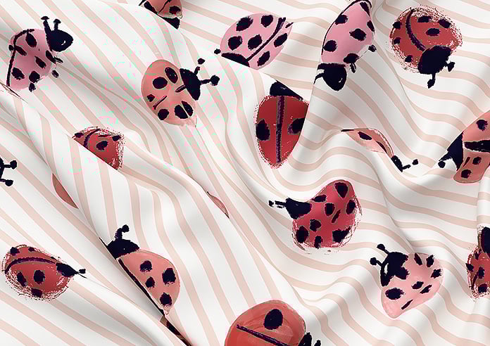 Wee Blue Bell Little Ladybirds, Poppy - Roman Blind - Image 4